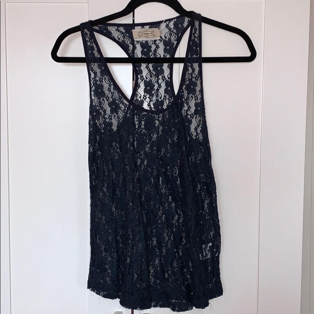 Navy Blue Lace Tank